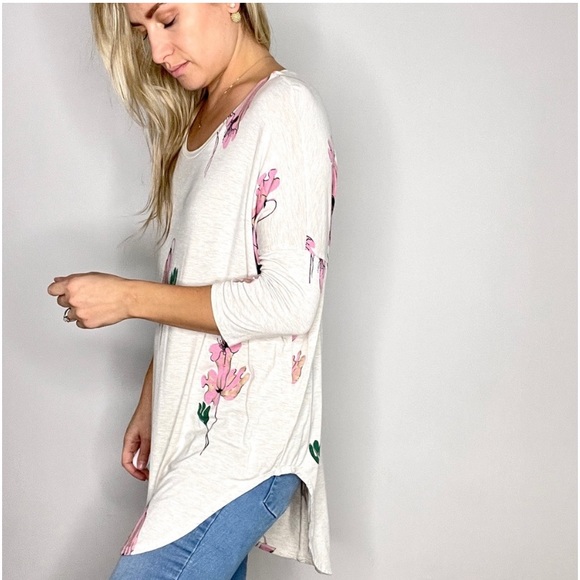 Anthropologie Tops - ⚜️Anthropologie Floreat Cream & Pink Floral Tunic Top⚜️